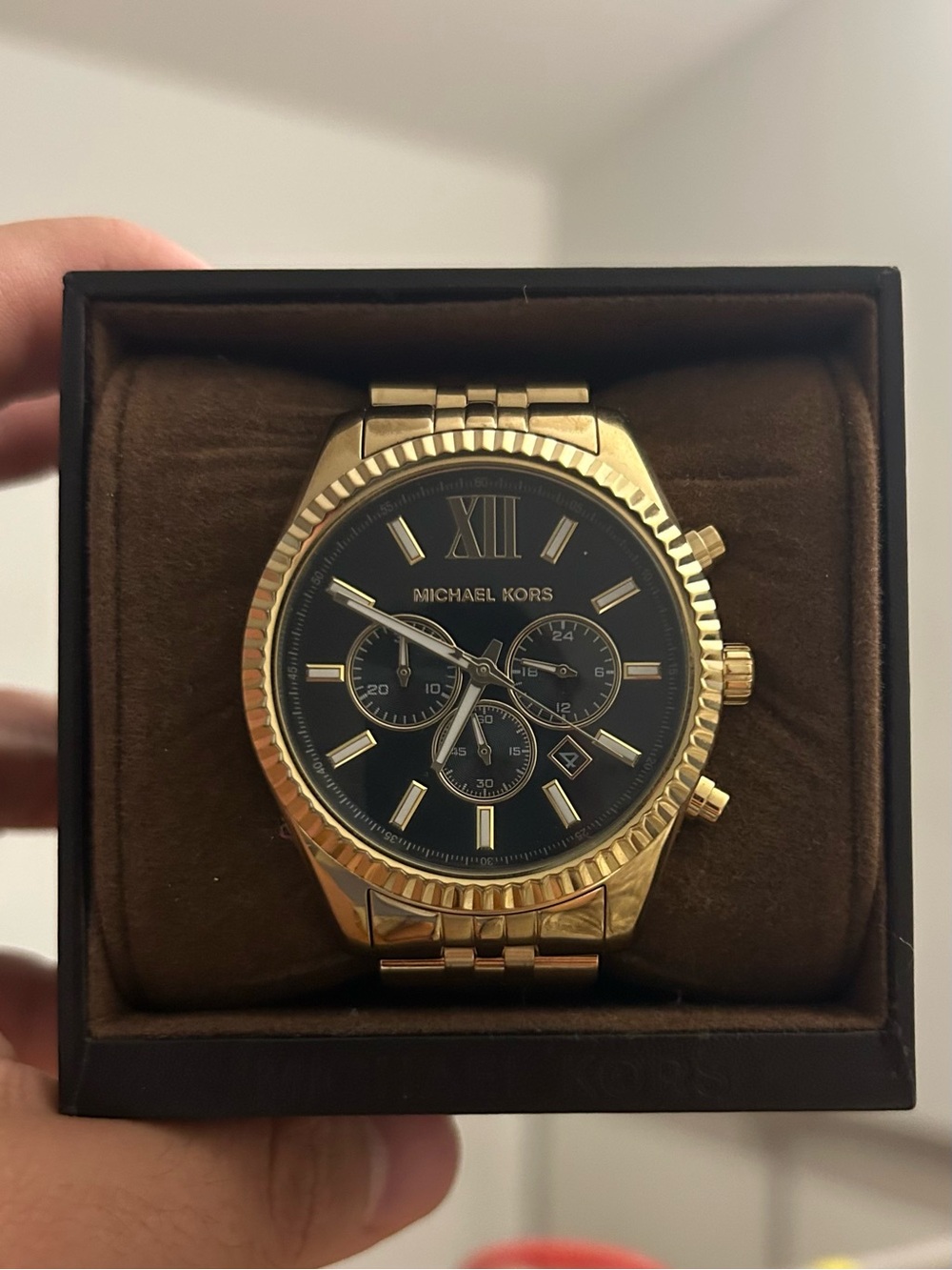 Michael Kors Gold-Tone Men’s Chronograph Watch with Black Dial